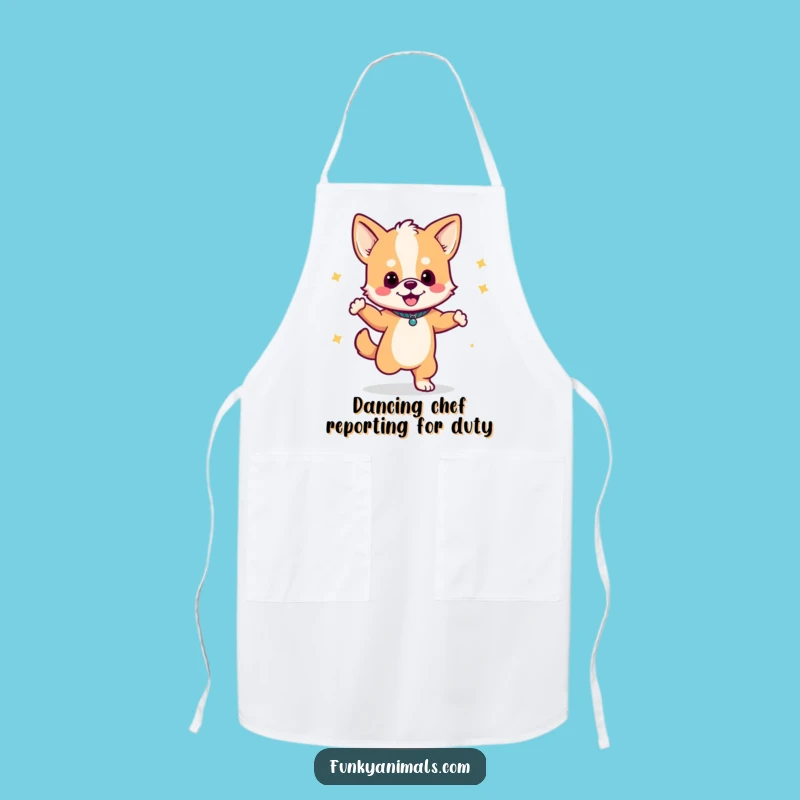 Funny Dancing Dog Cub Apron: Kitchen Beats & Grooves - Chef's Funny Gift