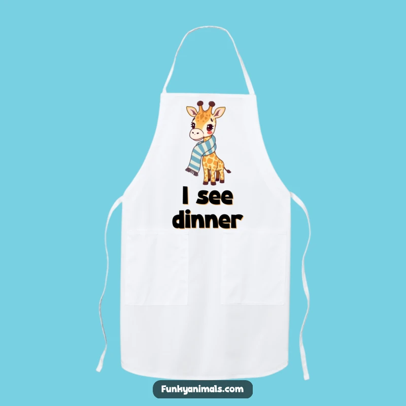 Funny Giraffe Apron: Cook with Tall Style and Long Scarf Flair
