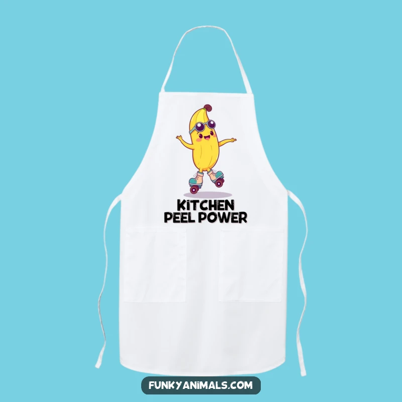 Funny Groovy Banana Roller Skate Apron - Hilarious Kitchen Fun