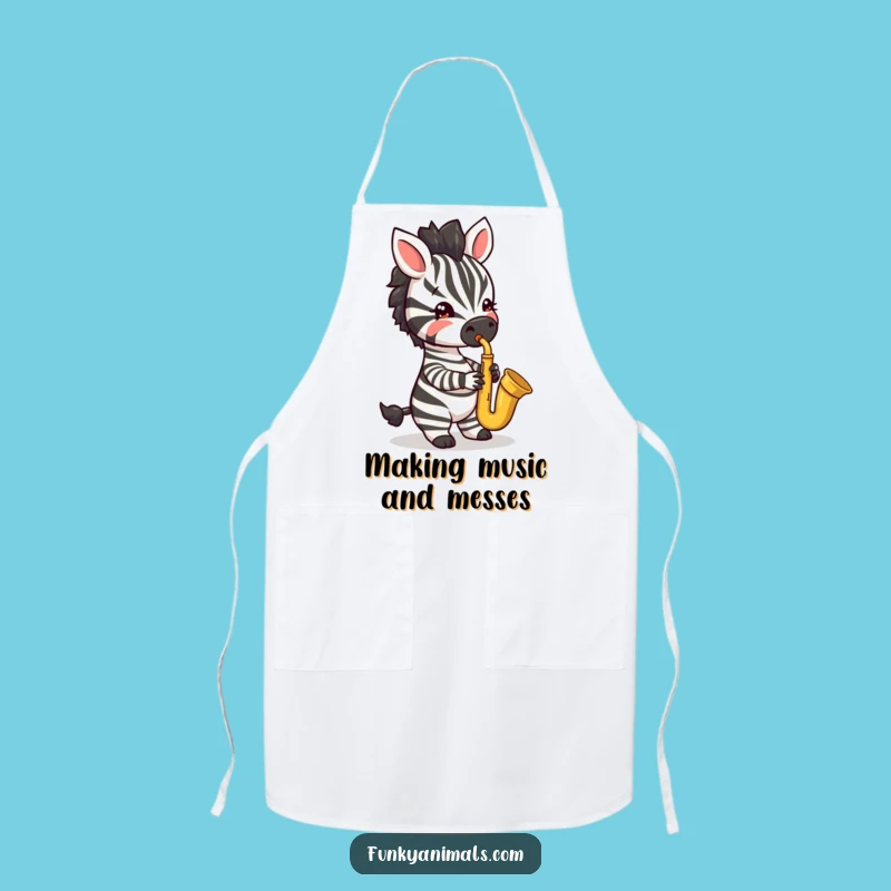 Funny Jazzy Zebra Cub Apron: Kitchen Jams & Flair - Chef's Funny Gift