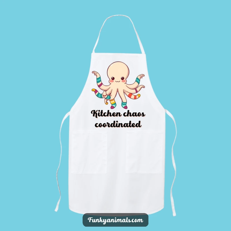 Funny Octopus Dancing Socks Apron - Hilarious Gift for Fun Chefs