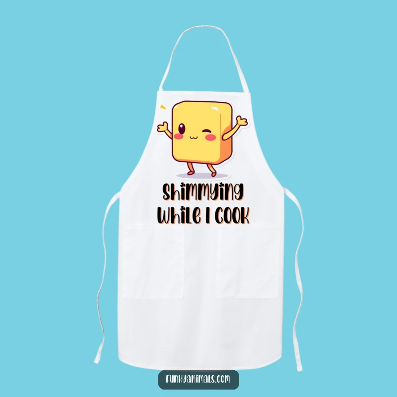 Funny Shimmy Block Character Apron: Cook and Dance with Joy