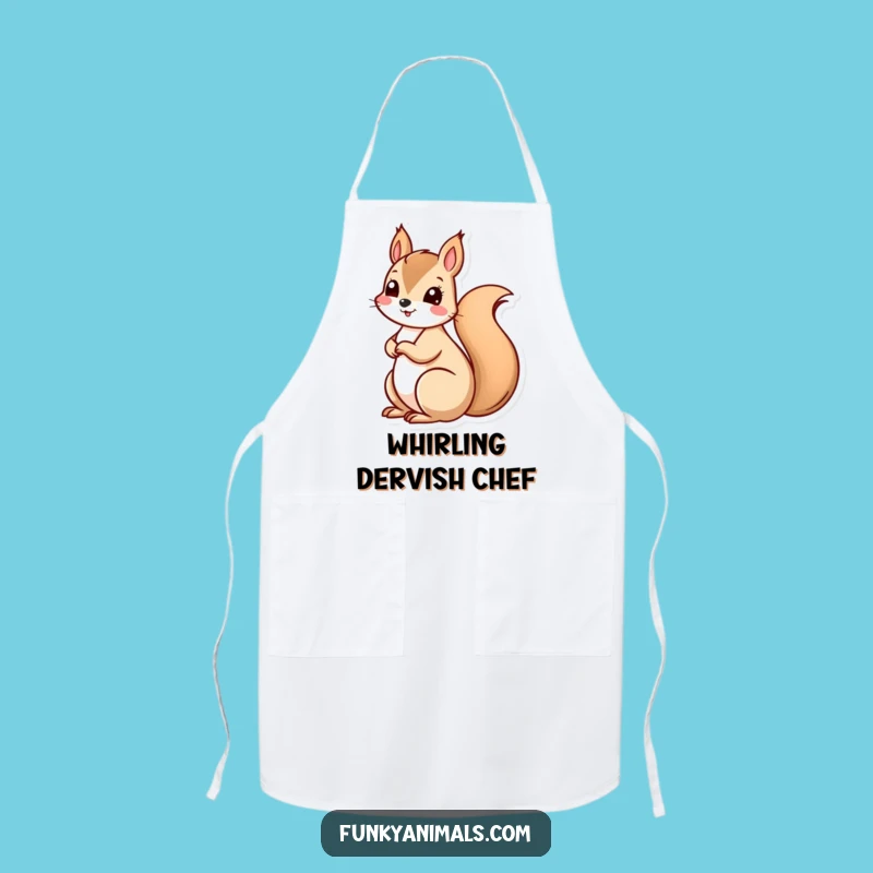 Funny Squirrel Spiral Tail Apron - Hilarious Gift for Busy Cooks