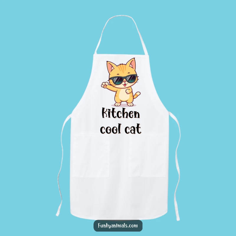 Funny Cool Cat Groovy Apron: Cook Up Fun with a Funky Flair!