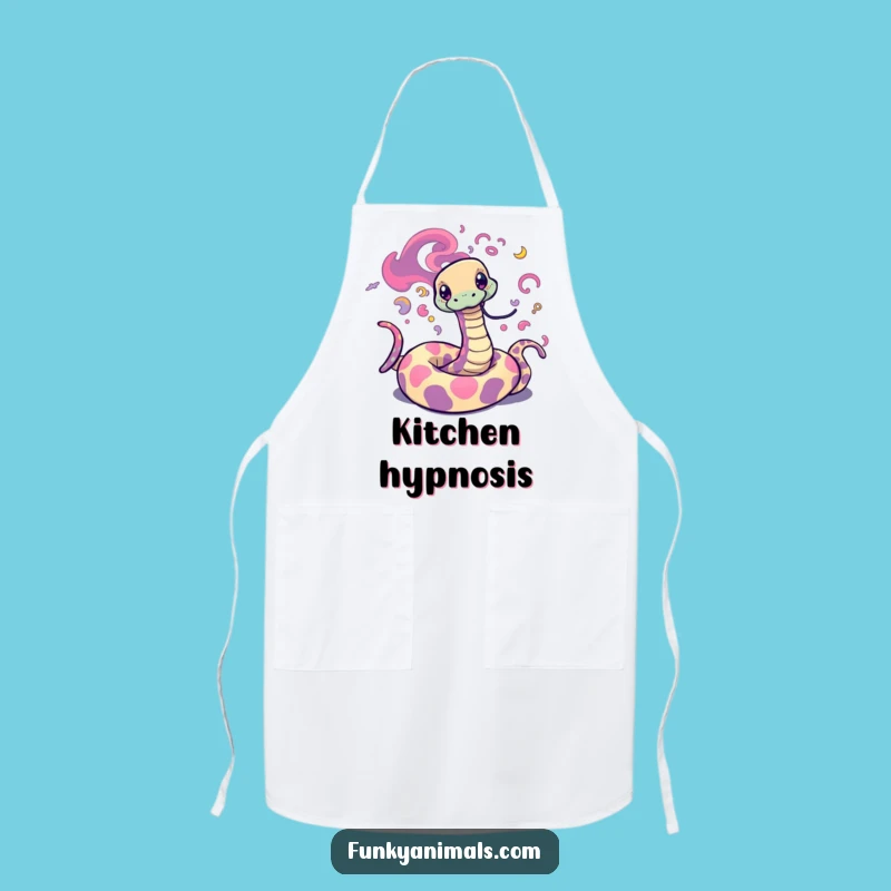 Funny Psychedelic Snake Apron: Swirling Chef, Groovy Kitchen Gift