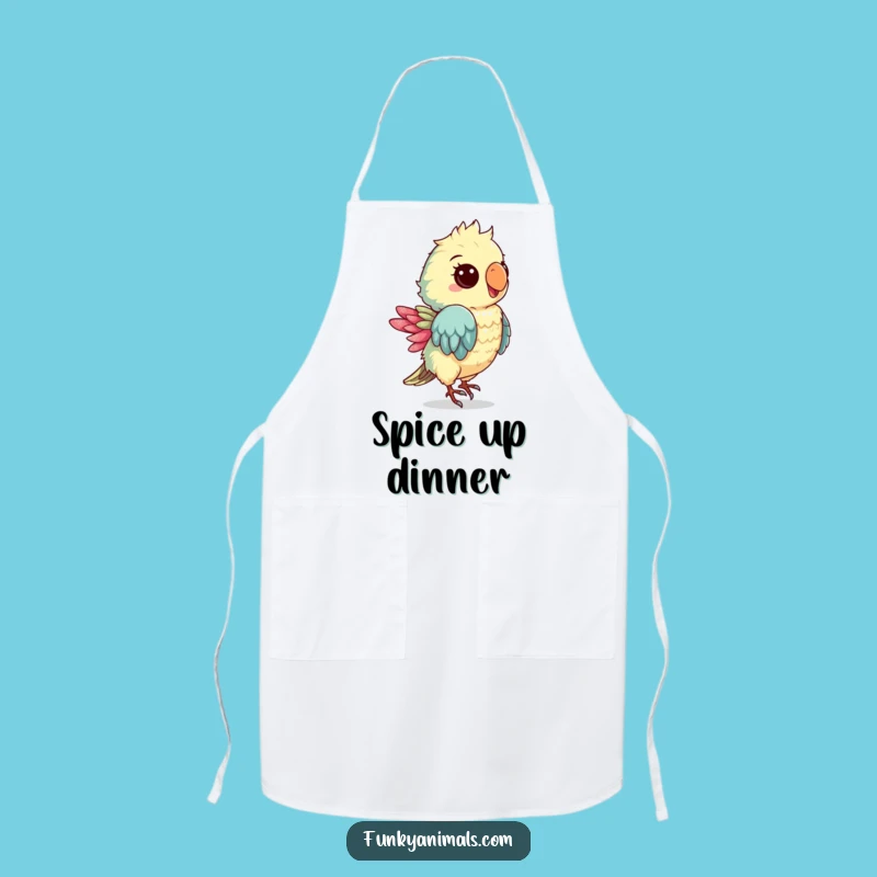 Funny Groovy Parrot Cub Apron: Cook with Tropical Rhythm