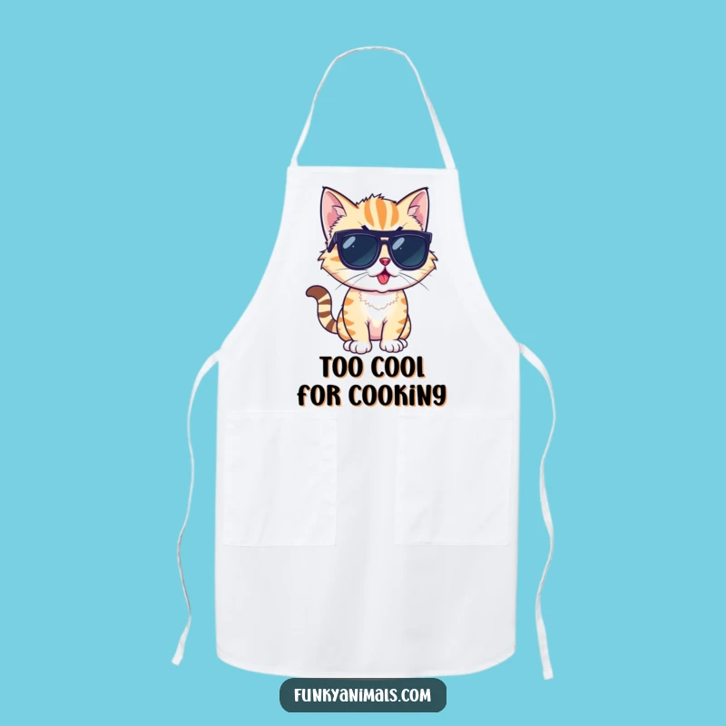 Funny Cool Cat Cub Apron: Kitchen Coolness & Funk - Chef's Funny Gift