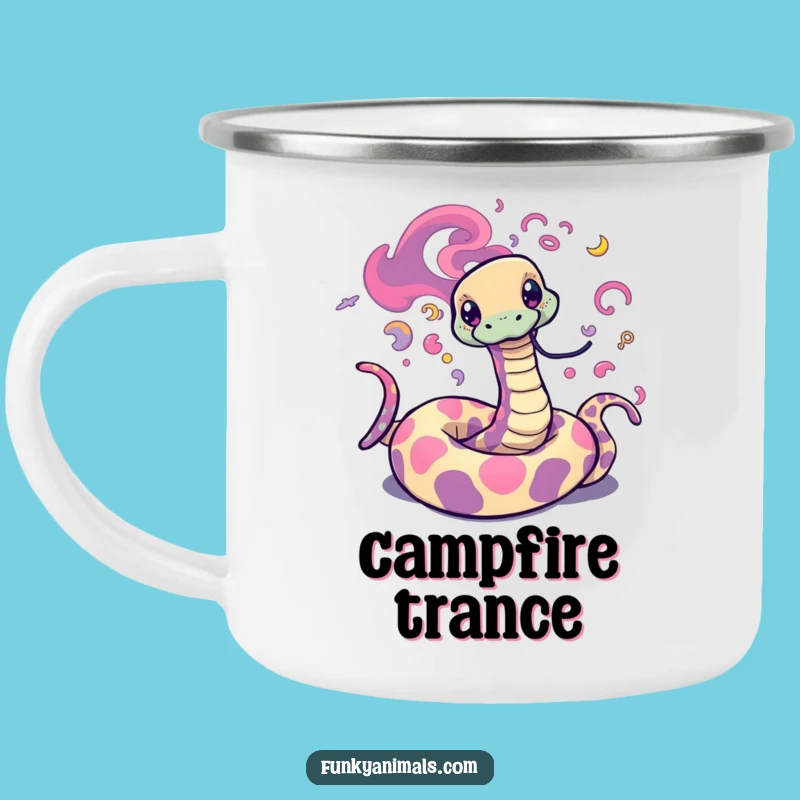 Funny Psychedelic Snake Camping Mug: Groovy Outdoors, Trippy Drinkware Gift
