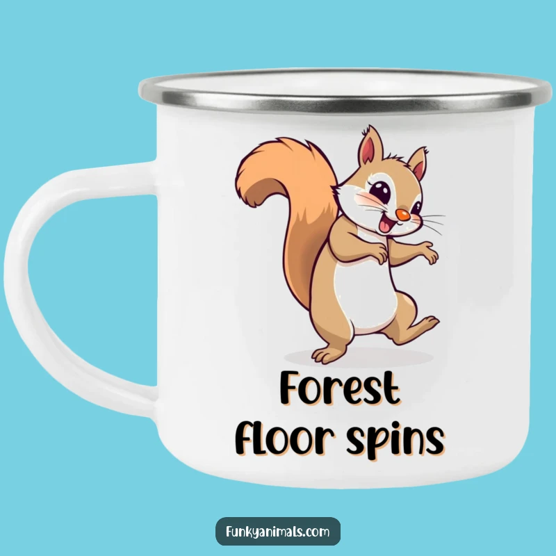 Funny Breakdancing Squirrel Camping Mug: Adventure Fuel with Groovy Vibes!