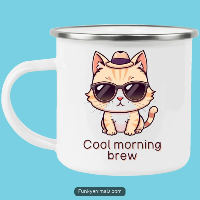 Funny Cool Cat Camping Mug: Adventure Ready, Unique Outdoor Gift