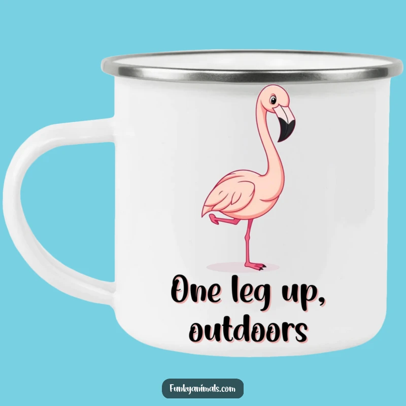 Funny Flamingo Pose Camping Mug - Hilarious Gift for Glamorous Campers