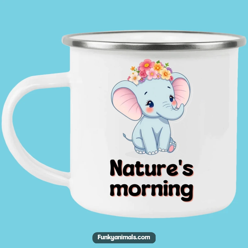 Funny Elephant Camping Mug: Adventure Blooms, Outdoor Gift