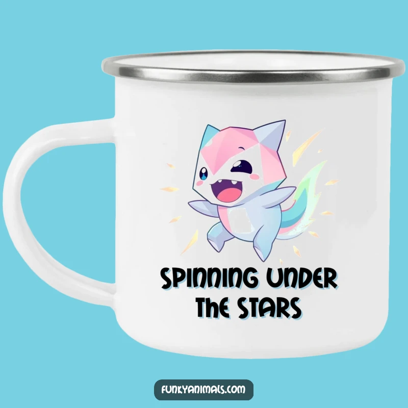 Funny Geometric Creature Camping Mug: Enjoy Your Adventure with This Glowing Vibe