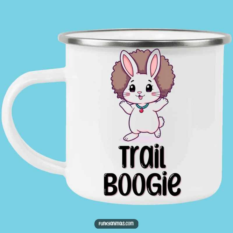 Funny Funky Rabbit Camping Mug: Durable Afro Cup, Hilarious Outdoor Gift