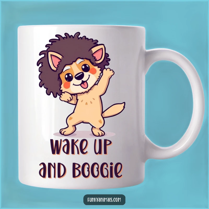 Funny Breakdancing Dog Afro Wig Mug: Get Down with Fun, A Cool Funny Gift