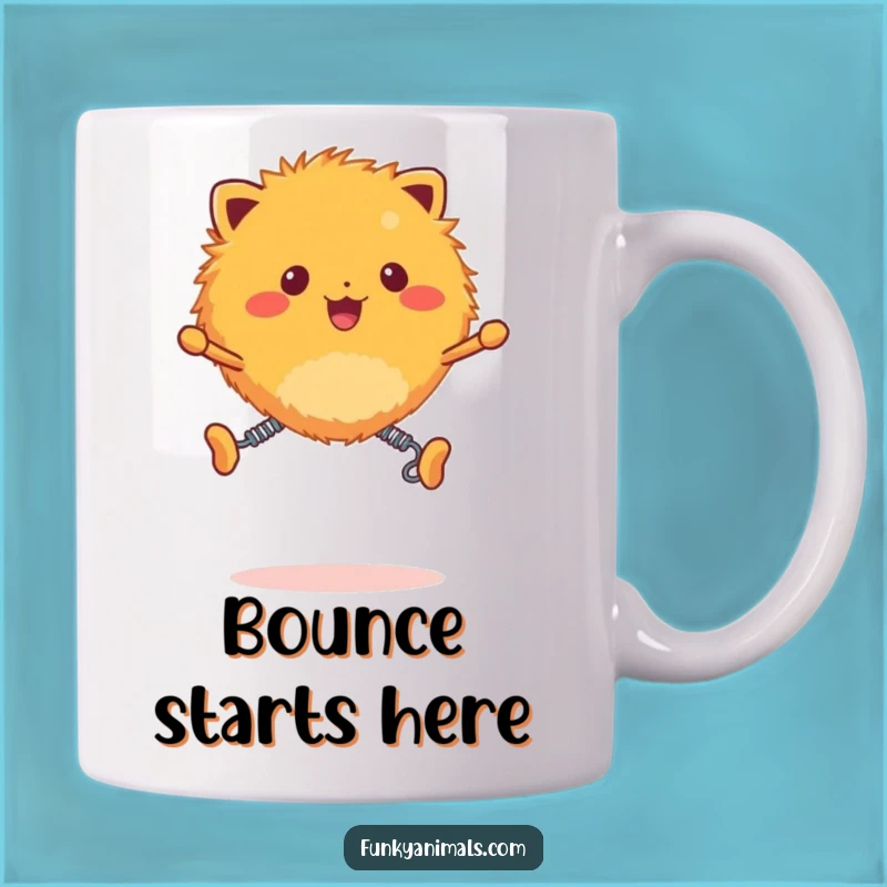 Funny Fuzzy Orange Creature Mug - Spring Legs Bouncing Fun Gift!