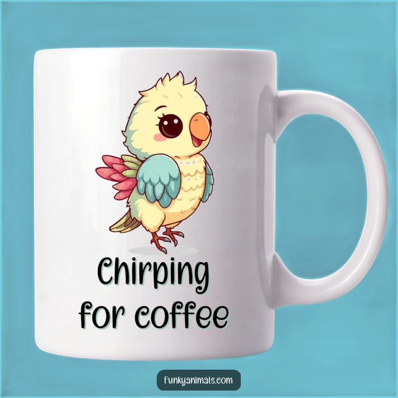 Funny Groovy Parrot Cub Mug: Dance into Your Day with Cosmic Flair Gift