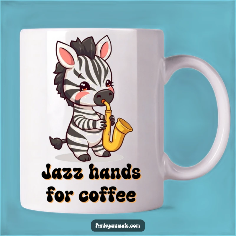 Funny Jazzy Zebra Cub Mug: Saxophone & Flair - Perfect Funny Gift