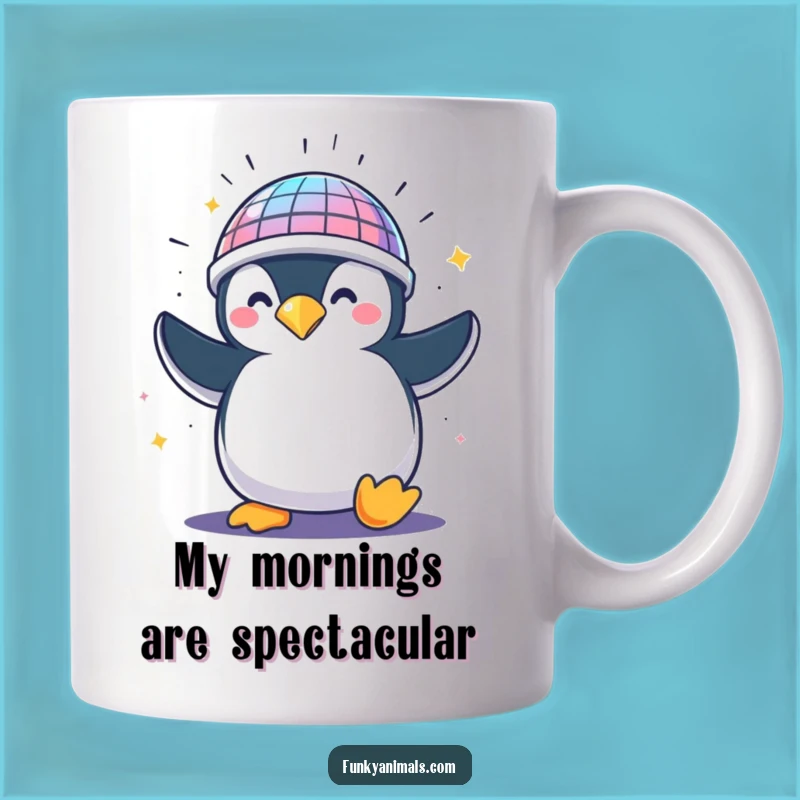 Funny Penguin Disco Helmet Mug - Perfect Hilarious Gift for Party Lovers