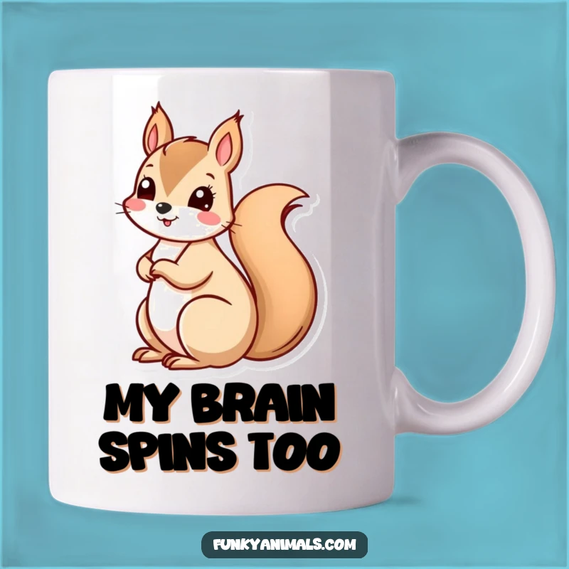 Funny Squirrel Spiral Tail Mug - Hilarious Gift for Energetic People