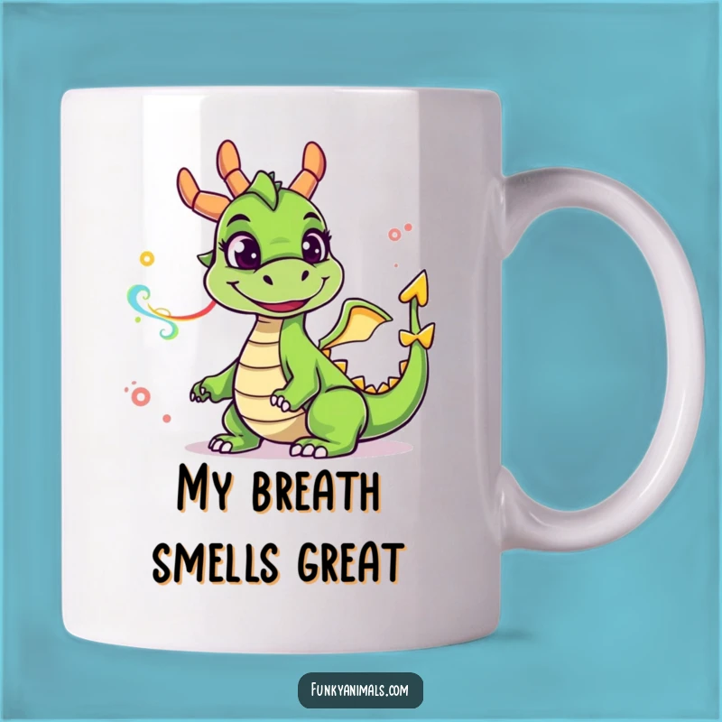 Funny Green Dragon Mug: Goofy Smoke Rings, Perfect Gift for Dragon Lovers