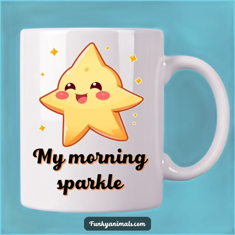 Funny Star Creature Mug: Sparkly Orange Delight, Out of This World Gift