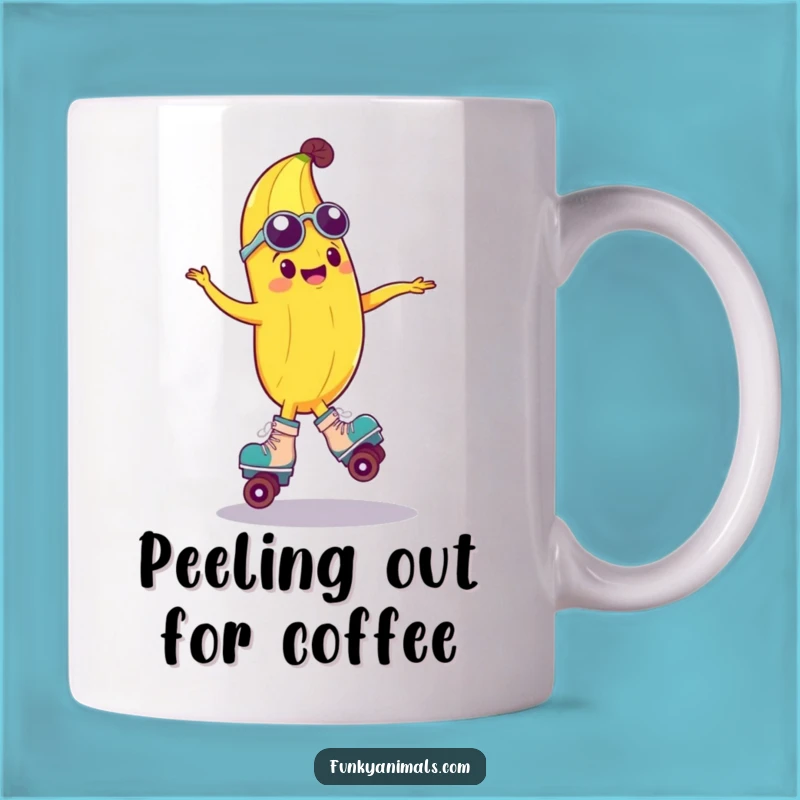 Funny Groovy Banana Roller Skate Spin Mug - Hilarious Gift for Skater Friends