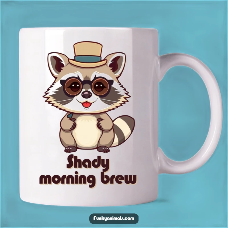 Funny Raccoon Gentleman Mug: Top Hat and Monocle for a Sophisticated Sip!