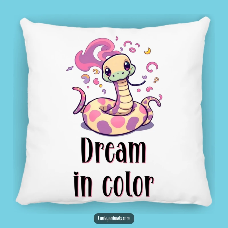 Funny Psychedelic Snake Pillow: Cozy Swirls, Trippy Comfort Gift