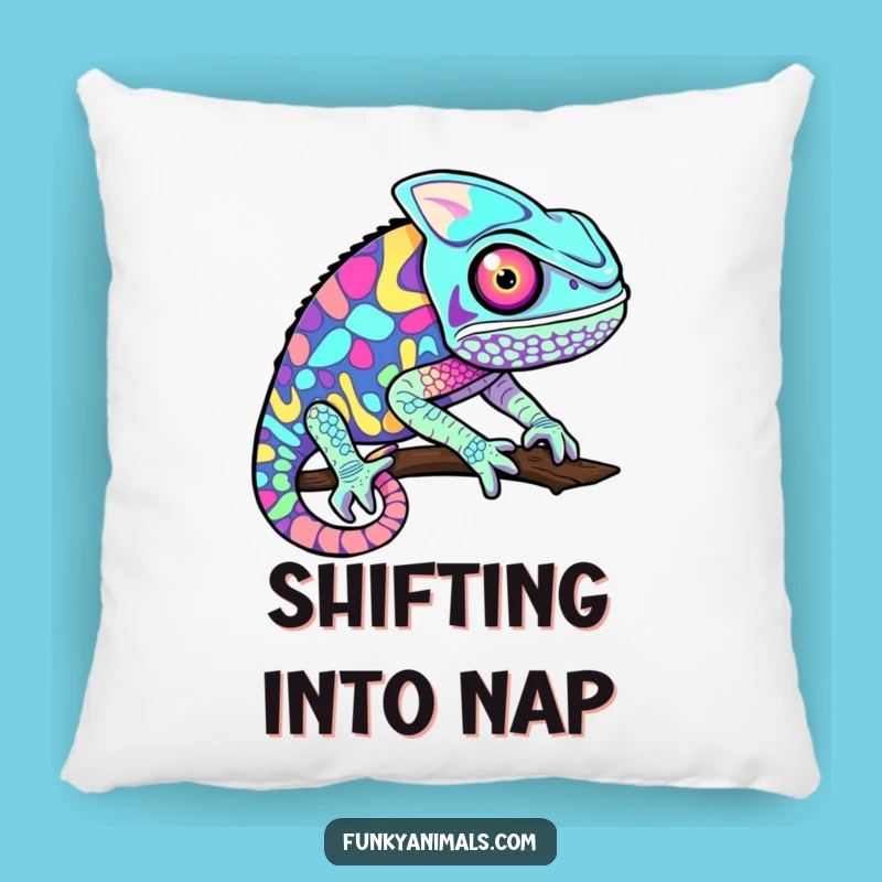 Funny Chameleon Pillow: Cozy Up with Psychedelic, Vibrant Comfort