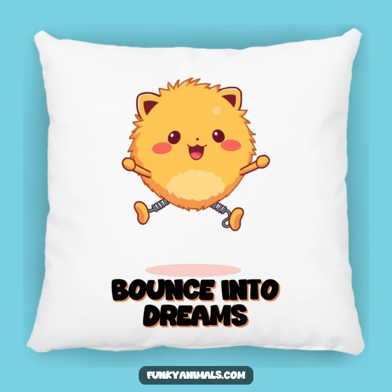 Funny Fuzzy Orange Creature Pillow - Comfy Spring Legs Bouncing Cushion!