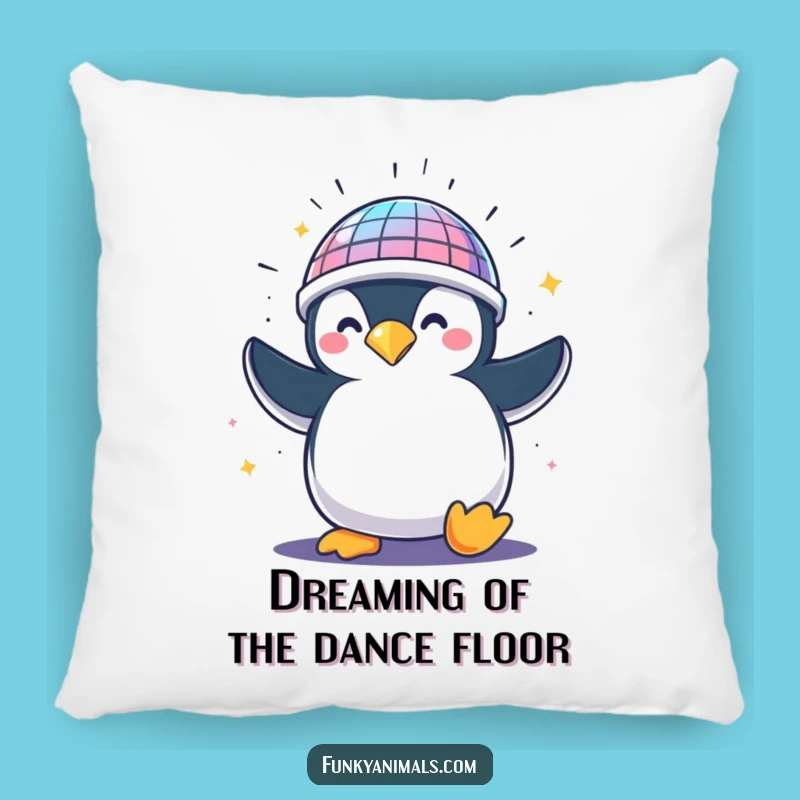 Funny Penguin Disco Helmet Pillow - Cozy Hilarious Gift for Comfort