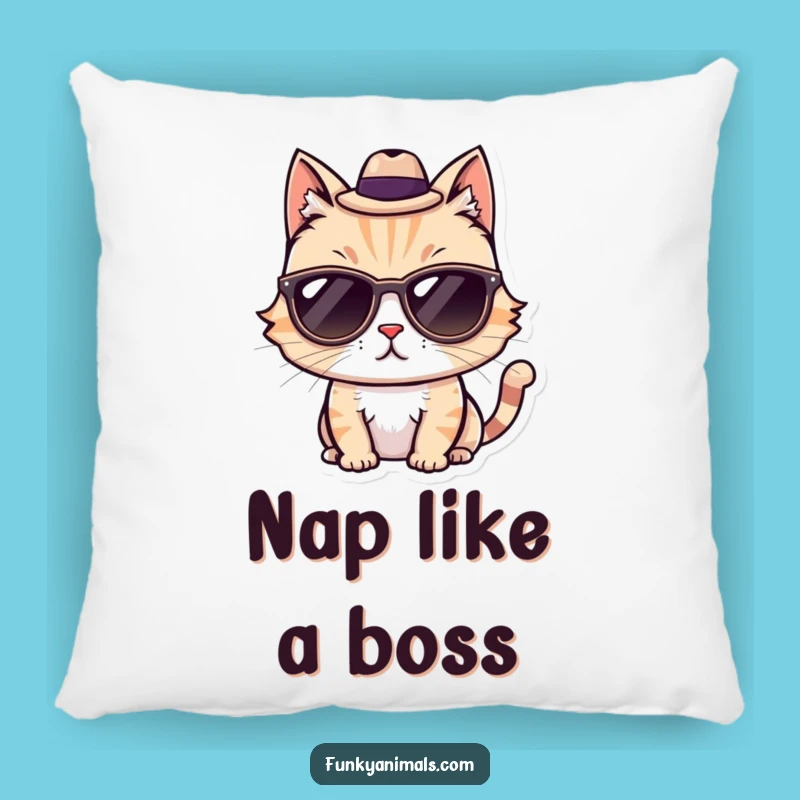 Funny Cool Cat Pillow: Comfy & Chic, Perfect Couch Throw Gift