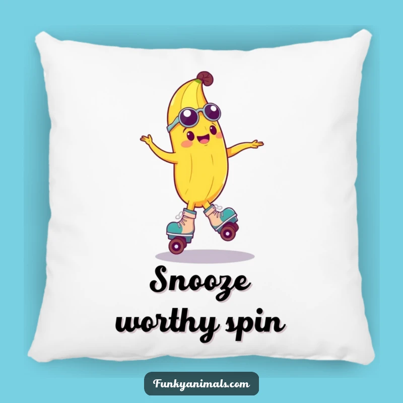 Funny Groovy Banana Roller Skate Pillow - Cozy & Hilarious Accent Decor