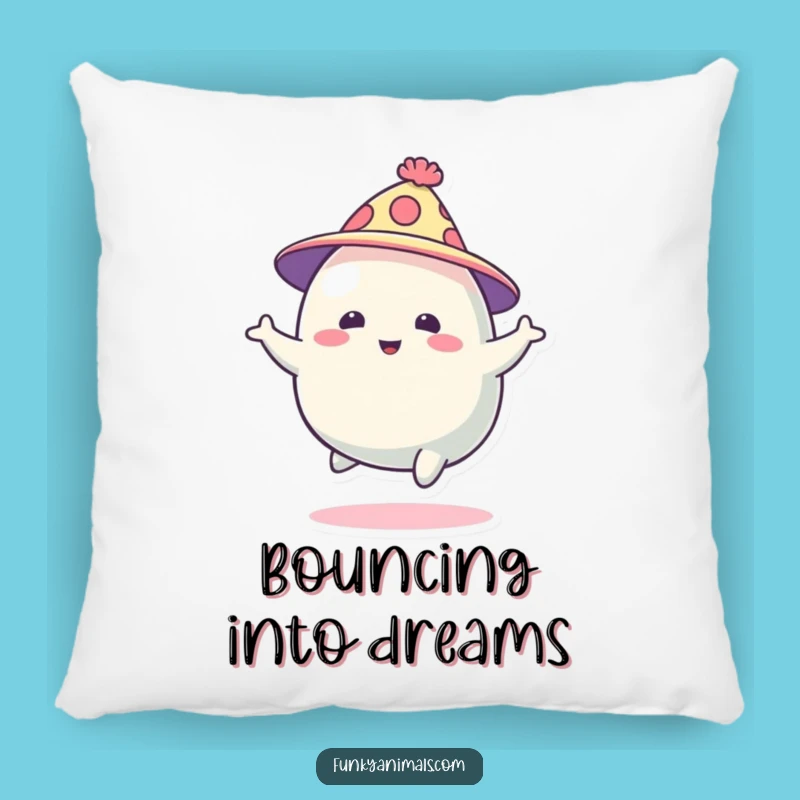 Soft Funny Blob Creature Pillow: Abstract Art, Funky Hat Comfort, Whimsical Accent
