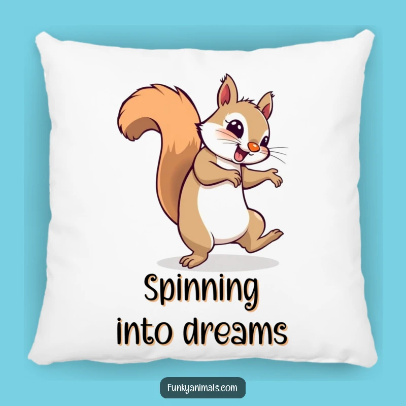Funny Breakdancing Squirrel Pillow: Cozy Comfort with Groovy Style!