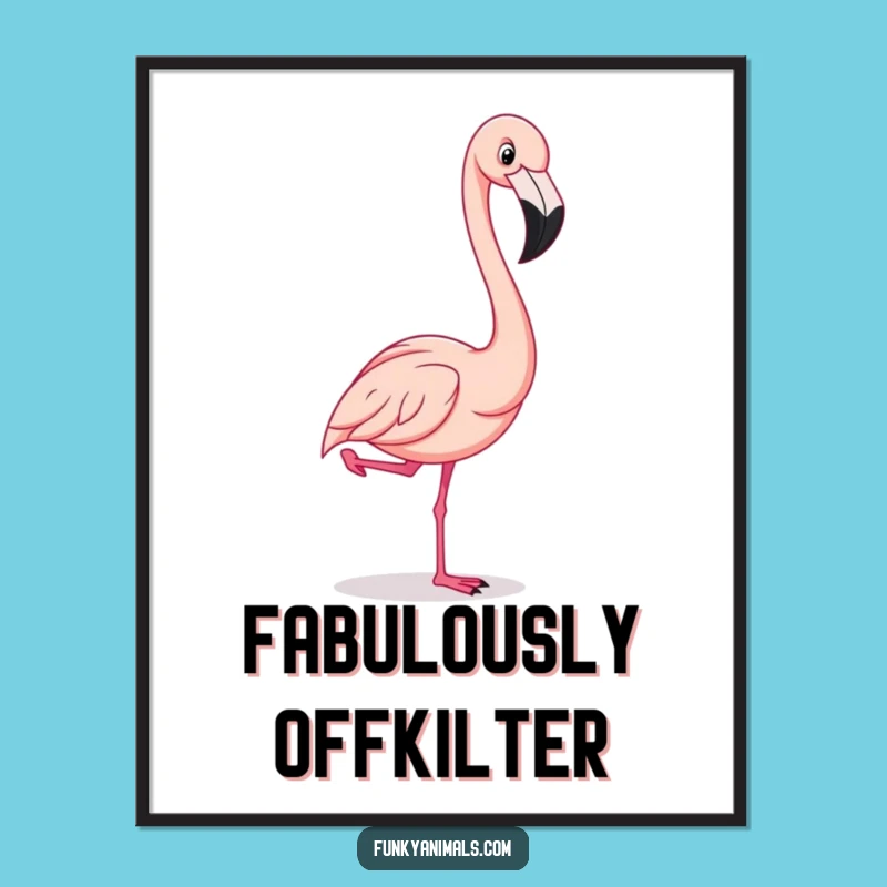 Funny Flamingo Pose Digital Art - Hilarious Gift for Chic Decor