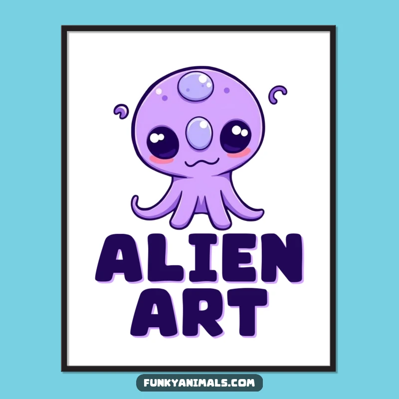 Funny Alien Wiggle Digital Art: Instant Cosmic Charm for Your Walls!