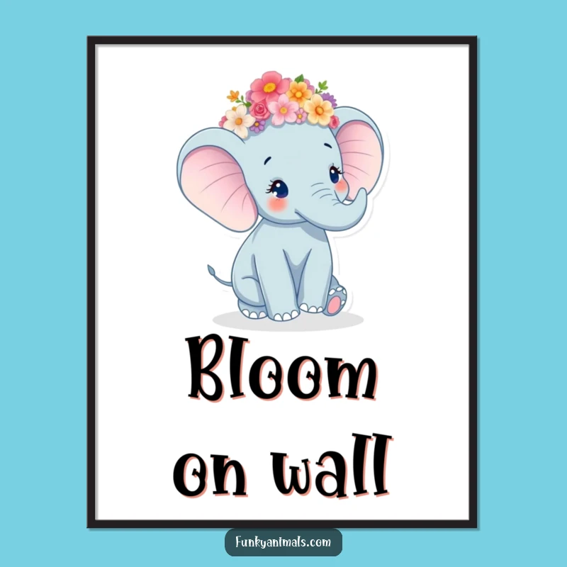 Funny Elephant Digital Art: Twirling Joy, Instant Cheerful Gift