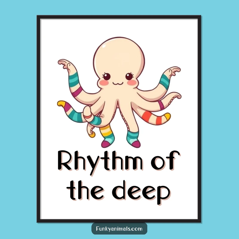 Funny Octopus Dancing Socks Digital Art - Hilarious Gift for Vibrant Walls