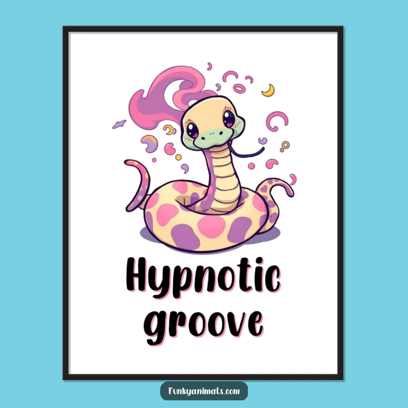 Funny Psychedelic Snake Digital Art: Swirling Patterns, Instant Trippy Gift