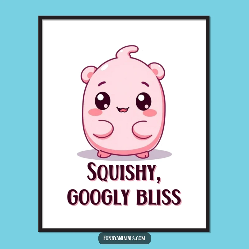 Funny Squishy Being Digital Art - Instant Adorable Fun for Walls, Amazing Funny Gift!