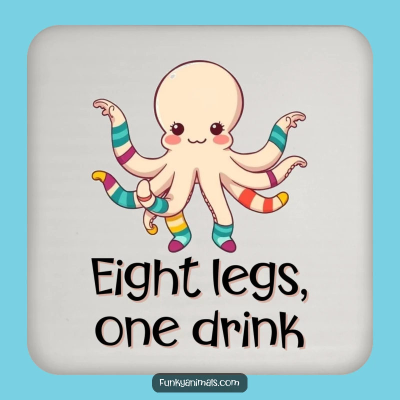 Funny Octopus Dancing Socks Coaster - Hilarious Gift for Party Tables