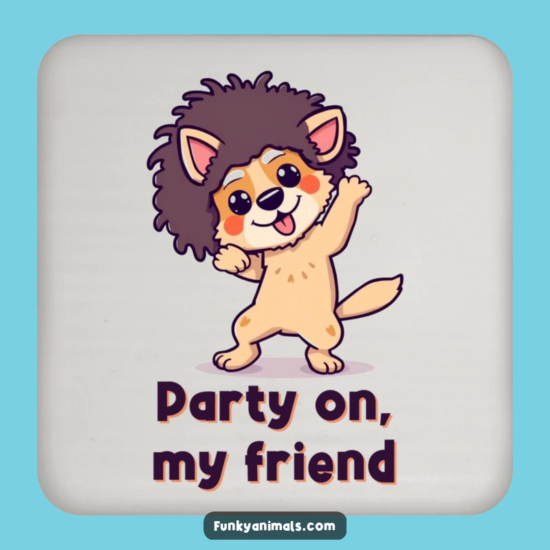 Funny Breakdancing Dog Coaster Set: Protect Surfaces with Style, A Fun Funny Gift