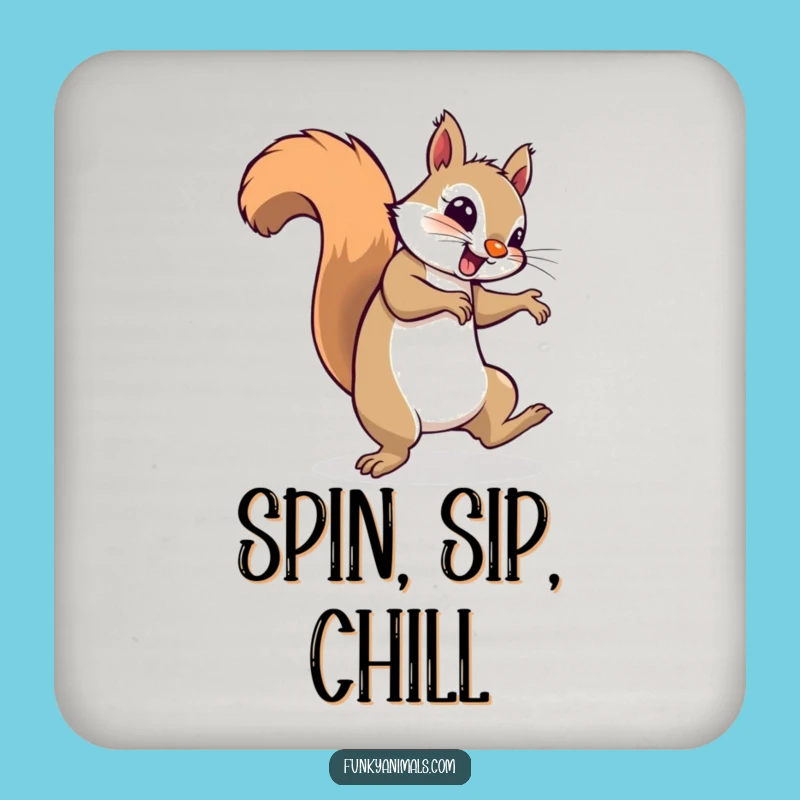 Funny Breakdancing Squirrel Coasters: Protect Surfaces with Groovy Flair!