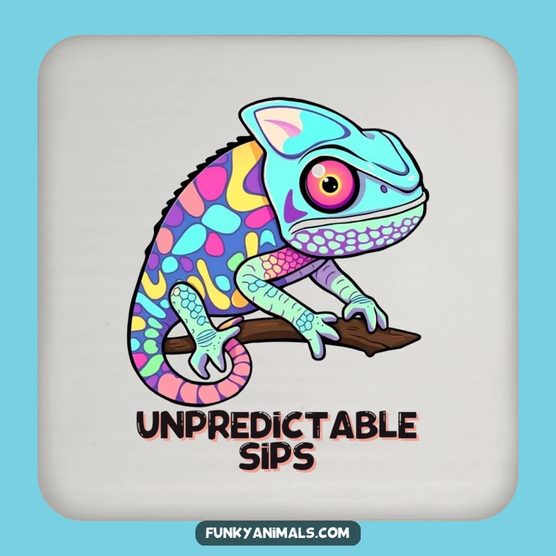 Funny Chameleon Coasters: Protect Surfaces with Psychedelic Vibrancy