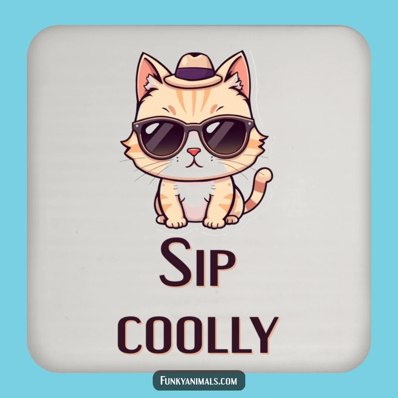 Funny Cool Cat Coasters: Protect Surfaces in Style, Cool Gift Set