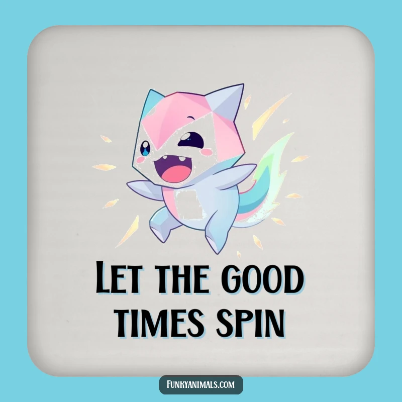 Funny Geometric Creature Coaster: Protect Surfaces with Glowing, Hilarious Charm