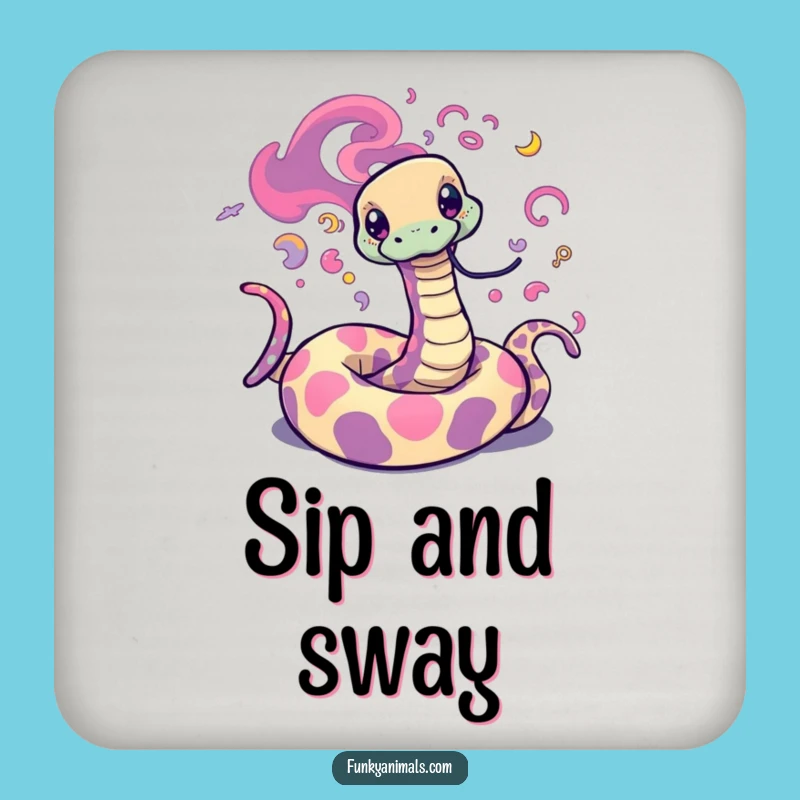 Funny Psychedelic Snake Coaster: Groovy Swirls, Trippy Protection Gift