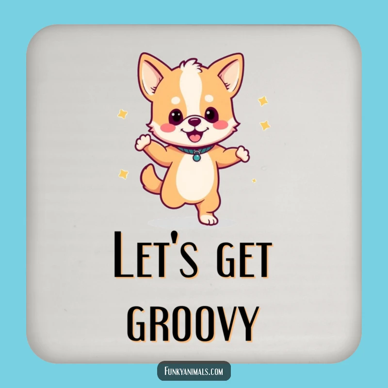 Funny Dancing Dog Cub Coaster: Groovy Table Style - Fun Funny Gift